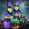 Lucktree 6 Ft Inflatable Halloween Witches, Blow up 2 Scary Witch Decoration