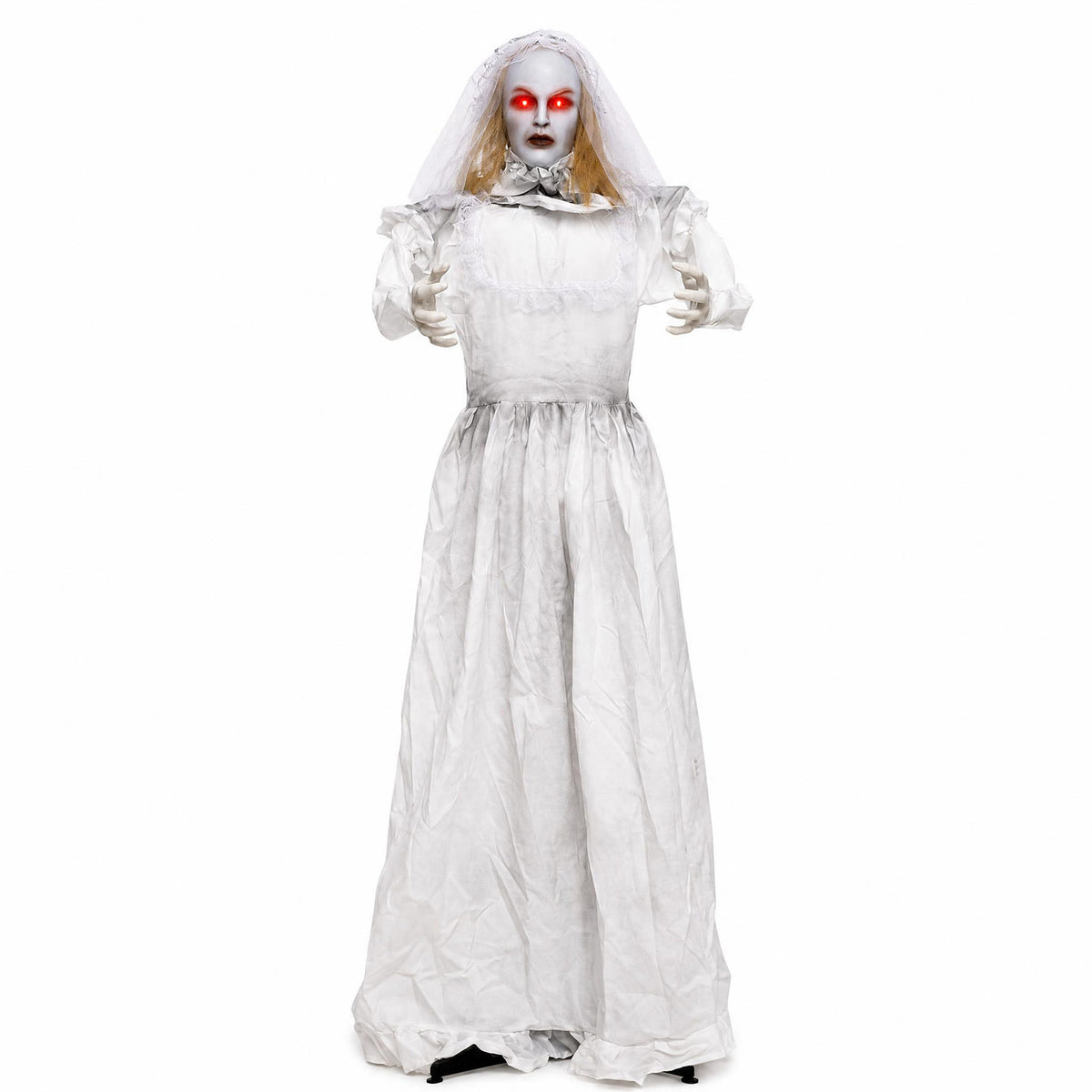 5.7 FT Animated Halloween Ghost Bride Decoration with Swapped Face