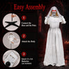 5.7 FT Animated Halloween Ghost Bride Decoration with Swapped Face