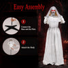 5.7 FT Animated Halloween Ghost Bride Decoration with Swapped Face