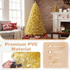 6 FT Gold Tinsel Christmas Tree, Metallic Artificial Decoration