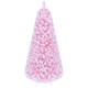 5/6/7 FT Flocked Fir Christmas Tree, Pre-Lit, Hinged, Pink