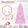 5/6/7 FT Flocked Fir Christmas Tree, Pre-Lit, Hinged, Pink
