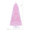 5/6/7 FT Flocked Fir Christmas Tree, Pre-Lit, Hinged, Pink