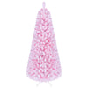 5/6/7 FT Flocked Fir Christmas Tree, Pre-Lit, Hinged, Pink
