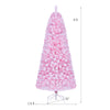 5/6/7 FT Flocked Fir Christmas Tree, Pre-Lit, Hinged, Pink