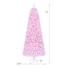 5/6/7 FT Flocked Fir Christmas Tree, Pre-Lit, Hinged, Pink