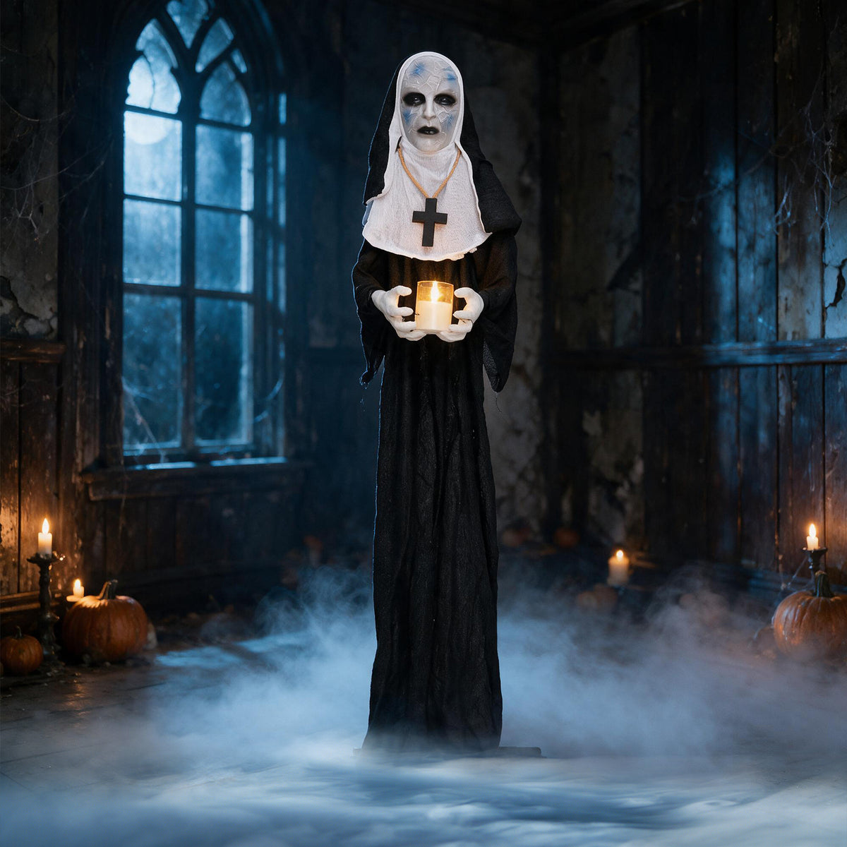 Lucktree 5.3 FT Animated Nun Halloween Decoration
