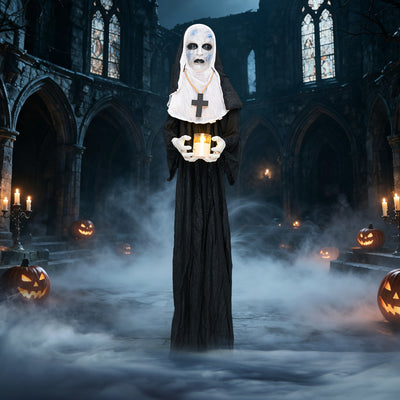 Lucktree 5.3 FT Animated Nun Halloween Decoration