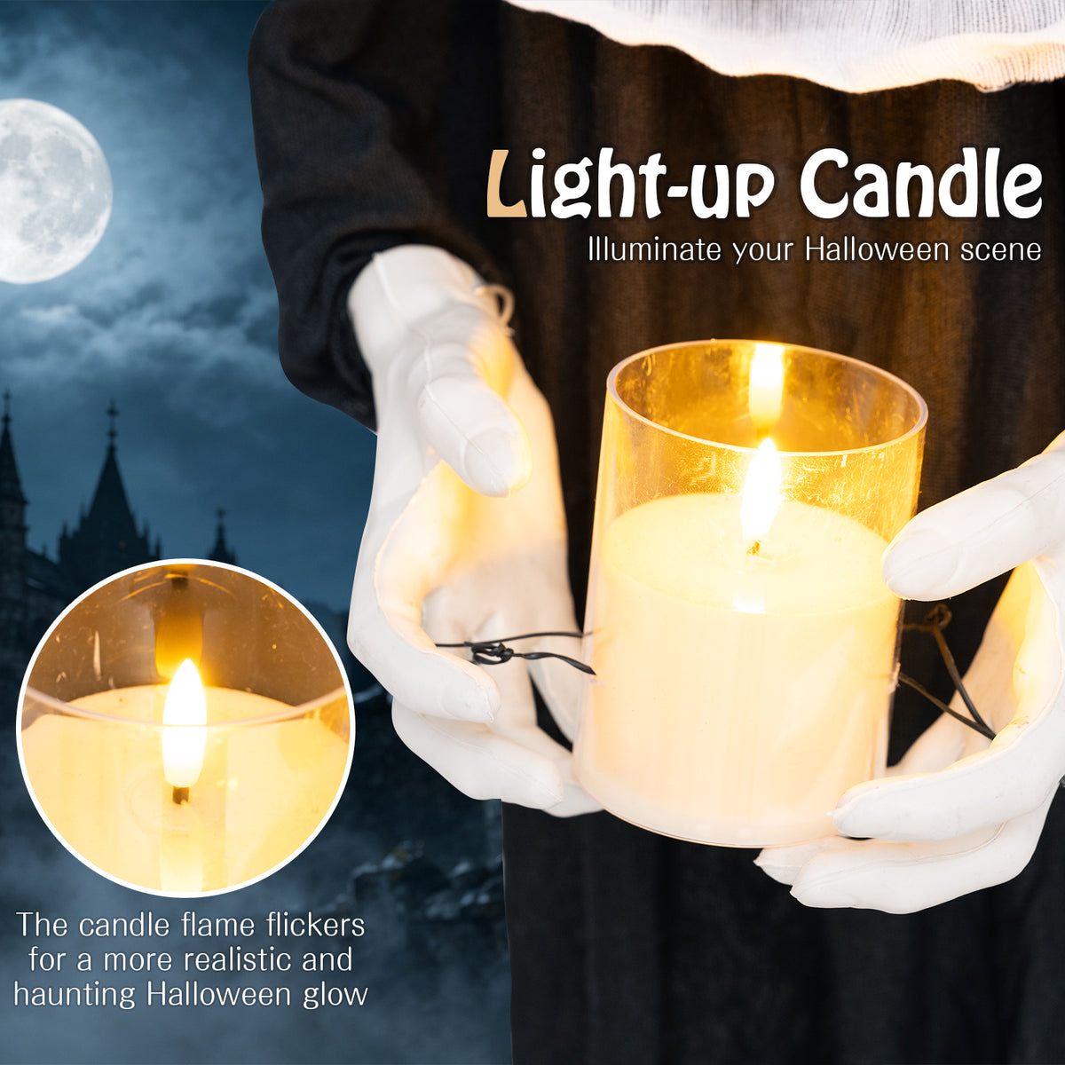 Lucktree 5.3 FT Animated Nun Halloween Decoration
