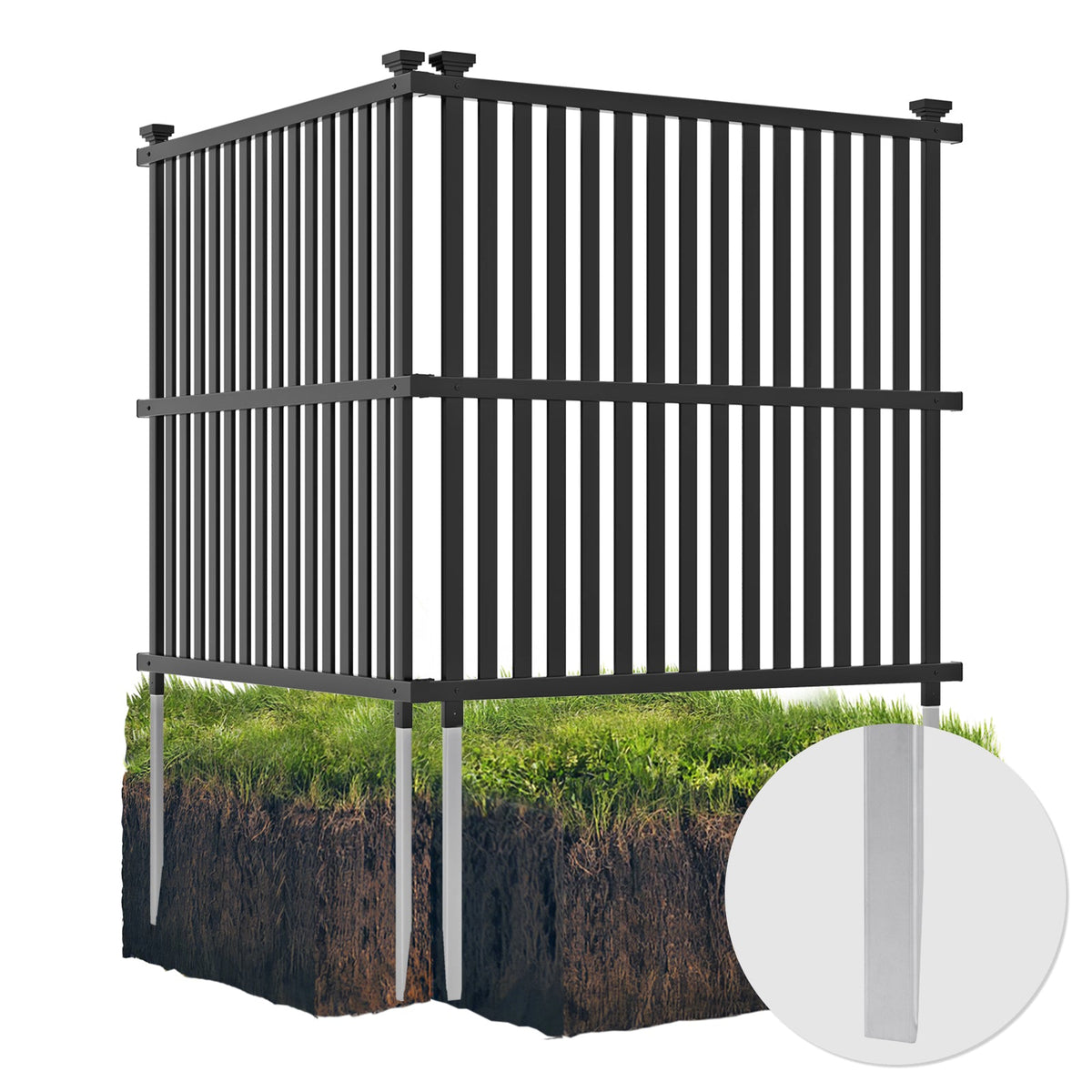 Lucktree Air Conditioner Fence 2/4 Panels - 45''W x 45''H Outdoor Fence Privacy Screen with Metal Stakes