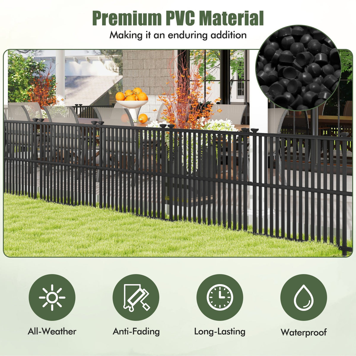 Lucktree Air Conditioner Fence 2/4 Panels - 45''W x 45''H Outdoor Fence Privacy Screen with Metal Stakes