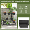 Lucktree Rolling Raised Garden Bed w/ 7 Planter Boxes, Storage Baskets, Drainage Holes