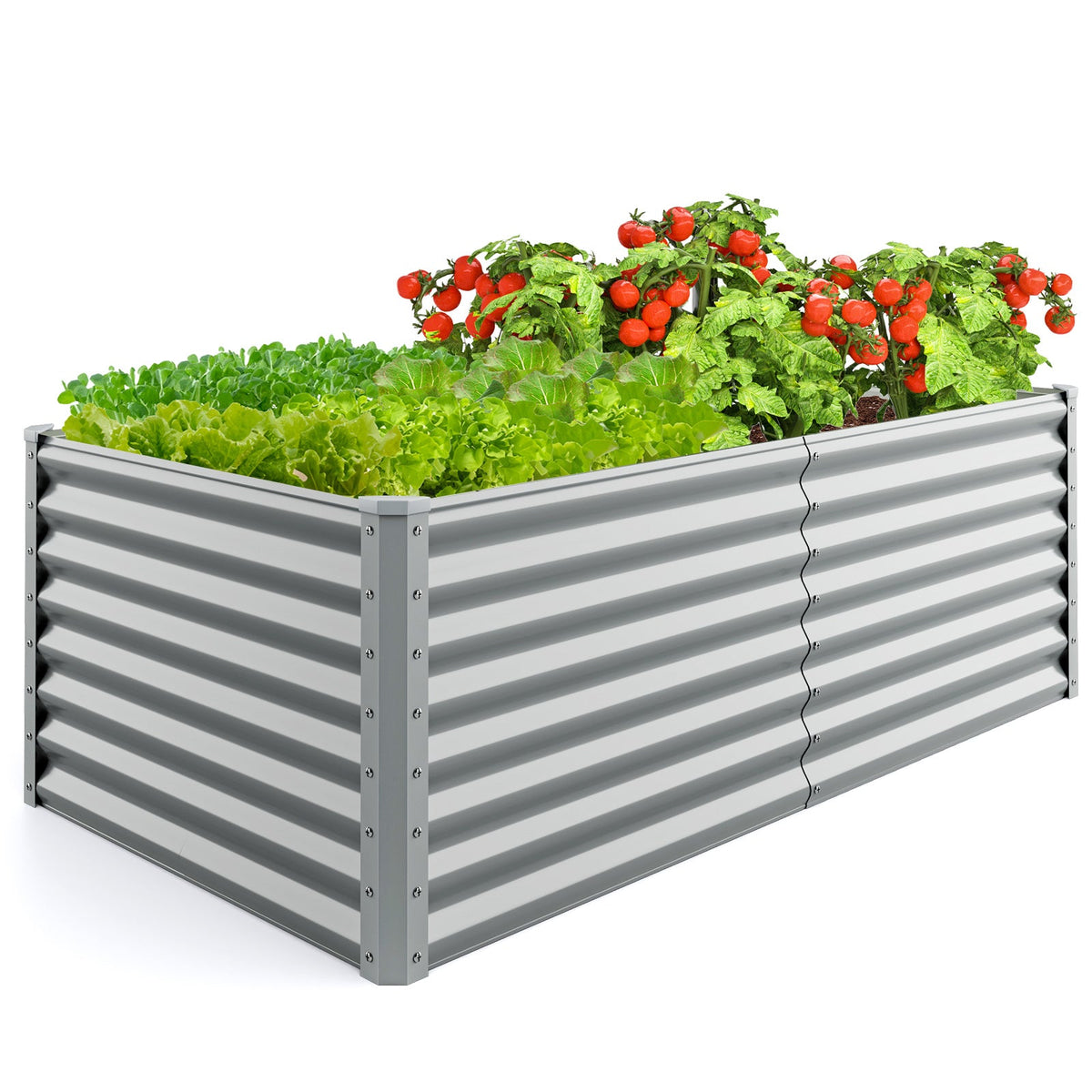Lucktree 6x3x2ft Steel Planter Raised Bed, Protective Edges, Vegetables, Flowers Fruit Herb