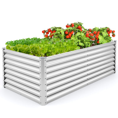 Lucktree 6x3x2ft Steel Planter Raised Bed, Protective Edges, Vegetables, Flowers Fruit Herb