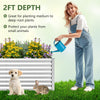 Lucktree 6x3x2ft Steel Planter Raised Bed, Protective Edges, Vegetables, Flowers Fruit Herb