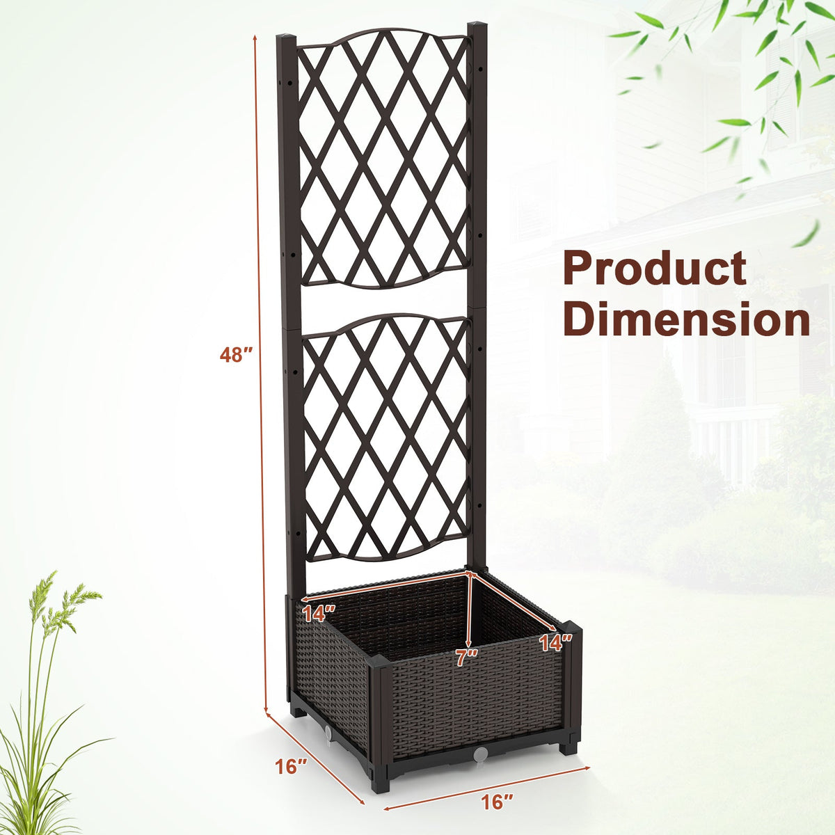 Lucktree Raised Garden Bed with Trellis