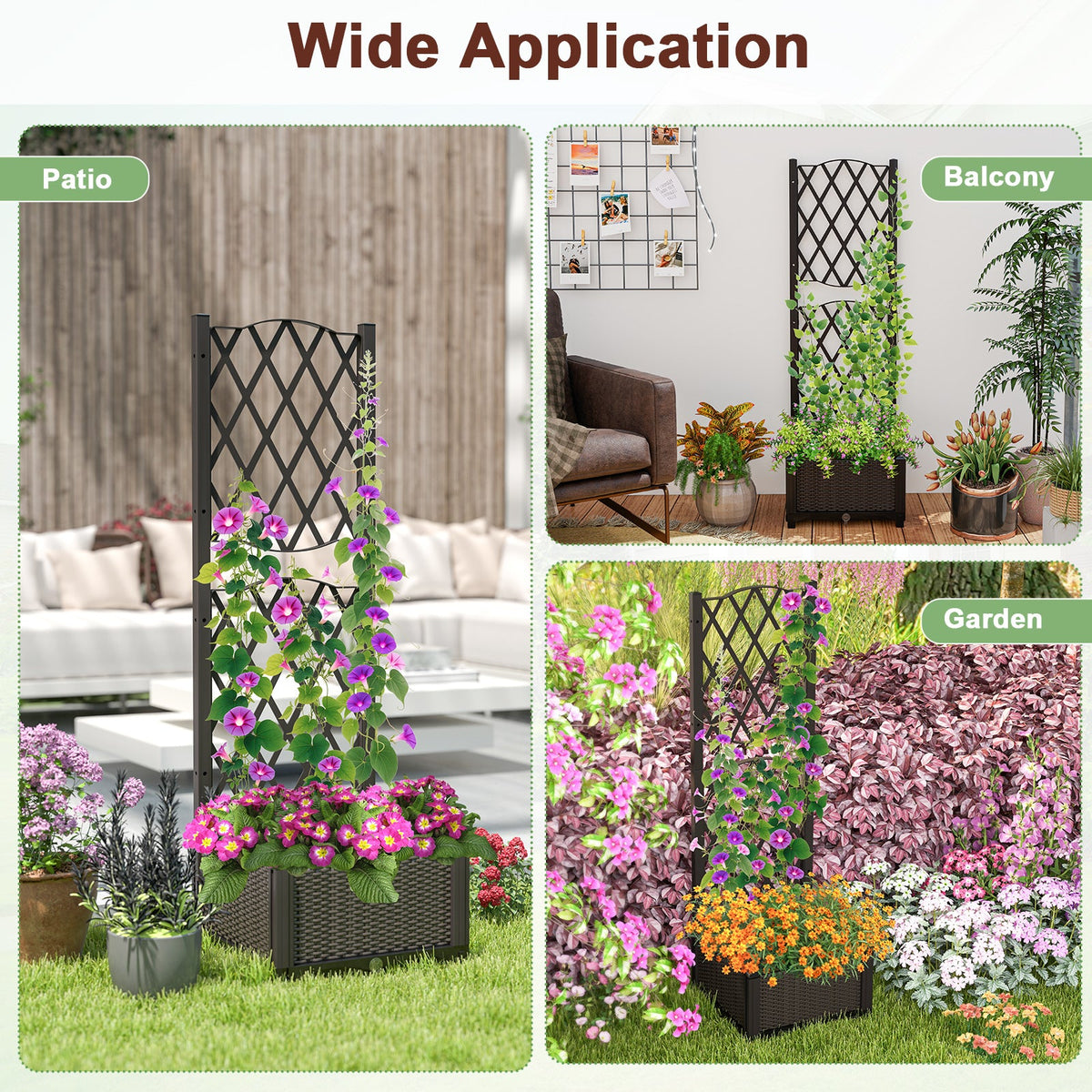 Lucktree Raised Garden Bed with Trellis
