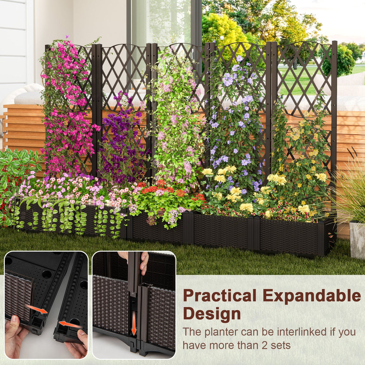 Lucktree Raised Garden Bed with Trellis