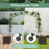 6.6 FT Garden Arch Trellis with 2 Planter Boxes, Outdoor Arbor Archway for Climbing Plants