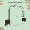 6.6 FT Garden Arch Trellis with 2 Planter Boxes, Outdoor Arbor Archway for Climbing Plants