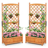 Lucktree 60” Wooden Planter Container with Drainage Holes Trellis