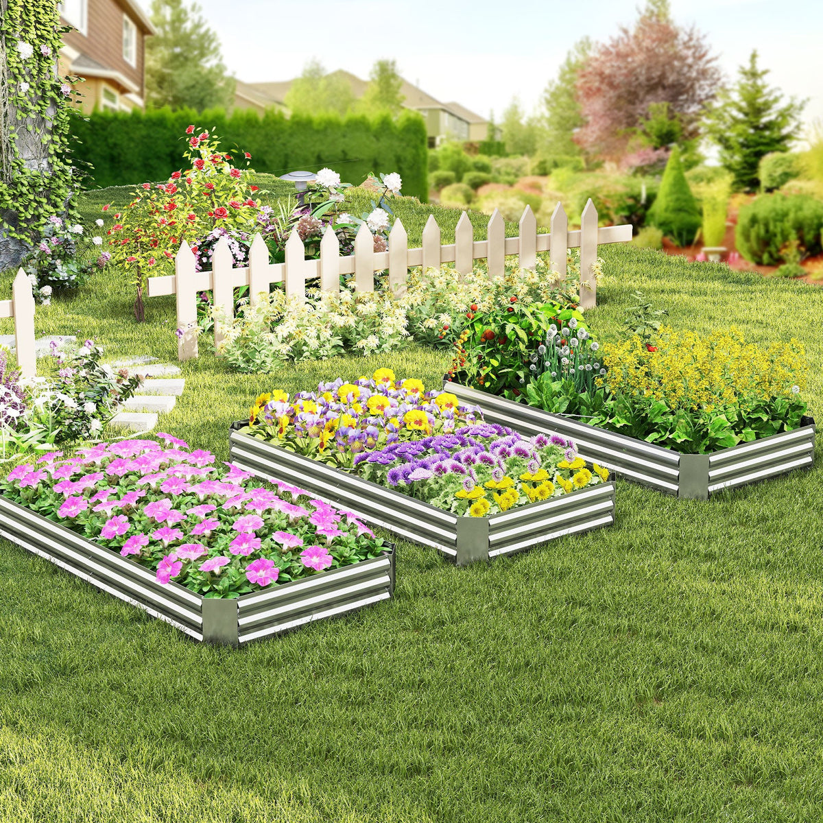 Lucktree Galvanized Raised Garden Bed