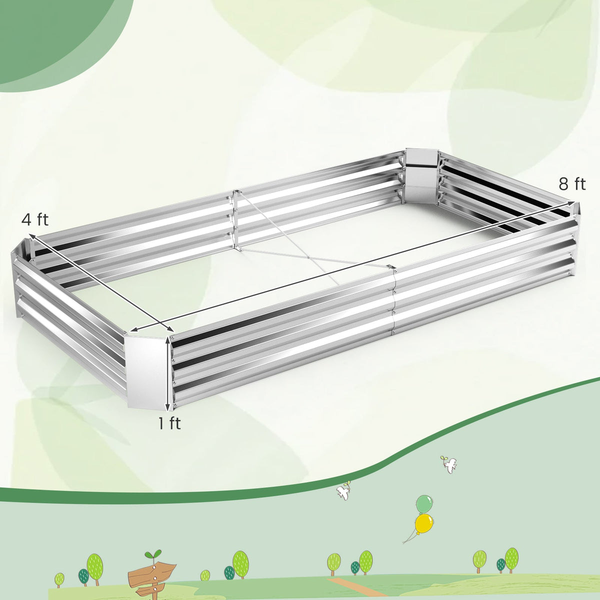 Lucktree Galvanized Raised Garden Bed