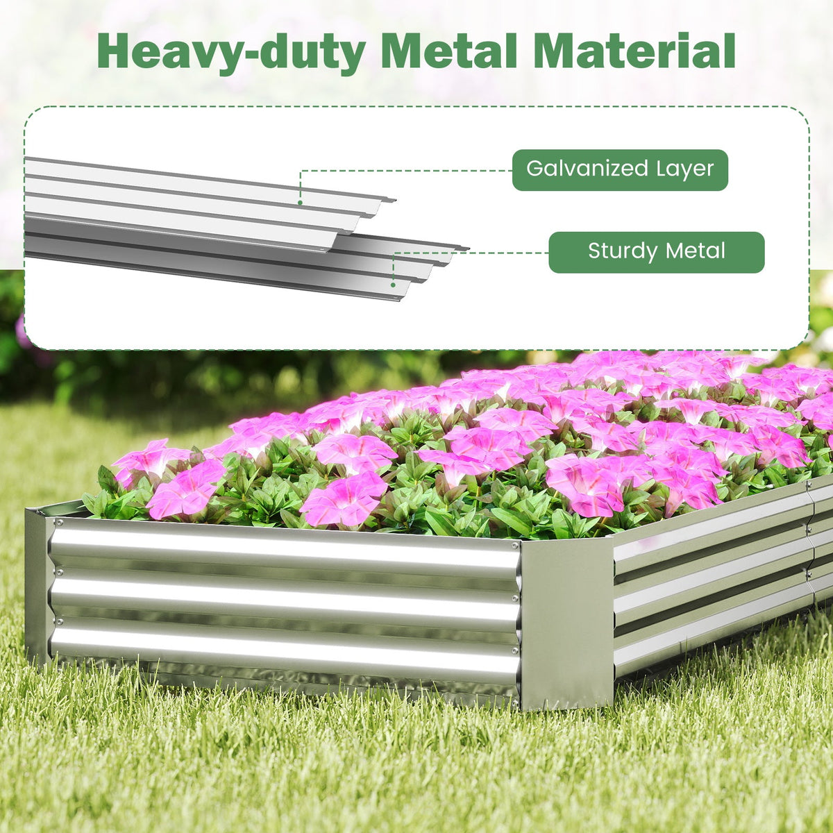 Lucktree Galvanized Raised Garden Bed