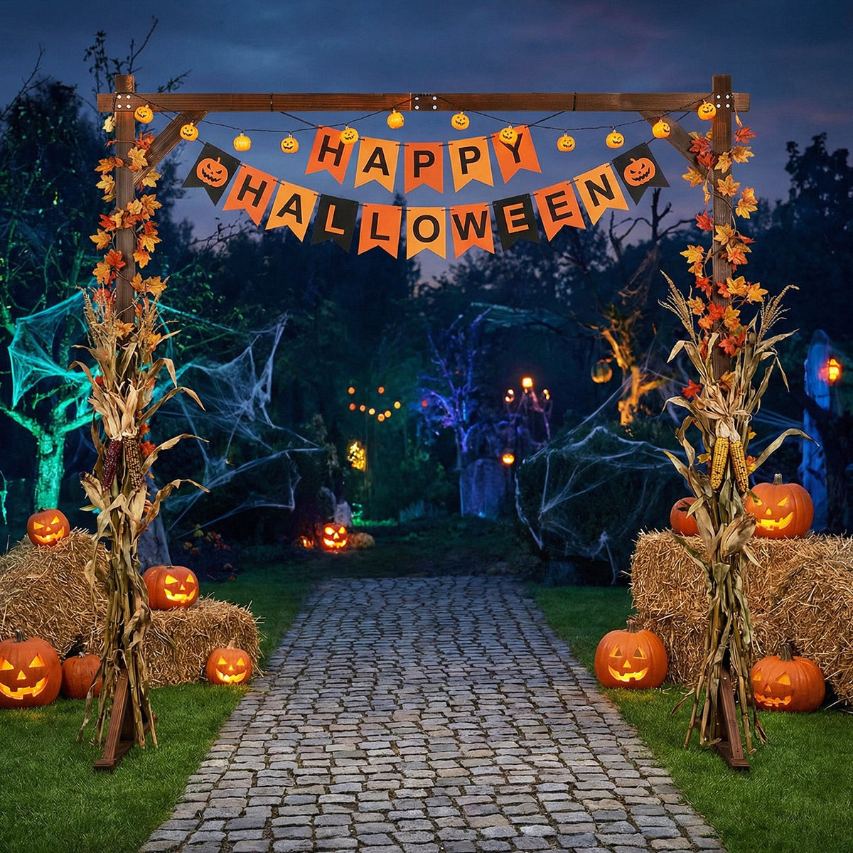 Lucktree Wooden Wedding Arch for Ceremony, 7.2 FT Square Solid Wood Arbor for Wedding Backdrop Stand