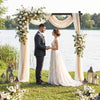 Lucktree Wooden Wedding Arch for Ceremony, 7.2 FT Square Solid Wood Arbor for Wedding Backdrop Stand