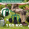 Lucktree Garden Cart, Rolling Workseat with 4 Wheels, Garden Stool 360-degree Swivel Work Seat & Adjustable Heigh