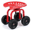 Lucktree Garden Cart, Rolling Workseat with 4 Wheels, Garden Stool 360-degree Swivel Work Seat & Adjustable Heigh