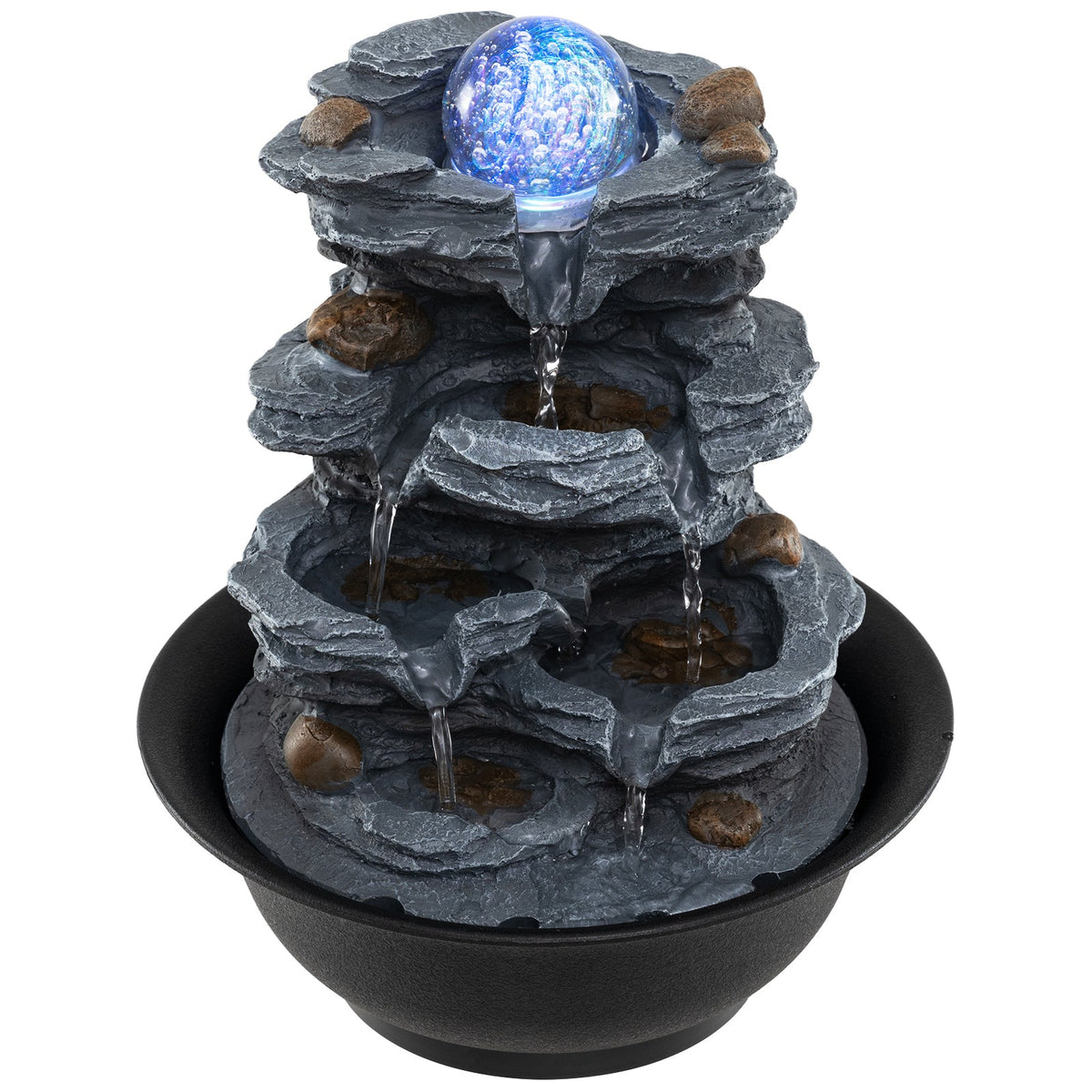 Lucktree Tabletop Water Fountain with LED Lights