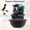 Lucktree Tabletop Water Fountain with LED Lights