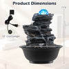 Lucktree Tabletop Water Fountain with LED Lights