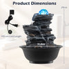 Lucktree Tabletop Water Fountain with LED Lights