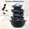 Lucktree Tabletop Water Fountain with LED Lights