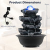 Lucktree Tabletop Water Fountain with LED Lights
