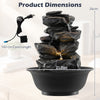 Lucktree Tabletop Water Fountain with LED Lights