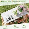 Lucktree 3 Tier Outdoor Potting Bench with Faux Marble Tabletop