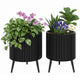 Lucktree Set of 2 Flower Pots with Stand with Drainage Holes