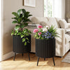 Lucktree Set of 2 Flower Pots with Stand with Drainage Holes