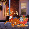 Lucktree 5.6 FT Lighted Christmas Reindeer with Sleigh Decoration