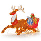Lucktree 5.6 FT Lighted Christmas Reindeer with Sleigh Decoration