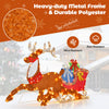 Lucktree 5.6 FT Lighted Christmas Reindeer with Sleigh Decoration