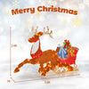 Lucktree 5.6 FT Lighted Christmas Reindeer with Sleigh Decoration