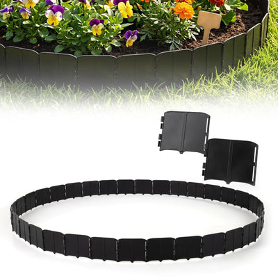Lucktree 70 Pcs Garden Landscape Edging Border with Interlocking Panels