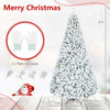 Lucktree 6FT/9FT Artificial Christmas Tree Unlit Flocked Xmas Tree with Full Branch Tips & Folding Metal Stand