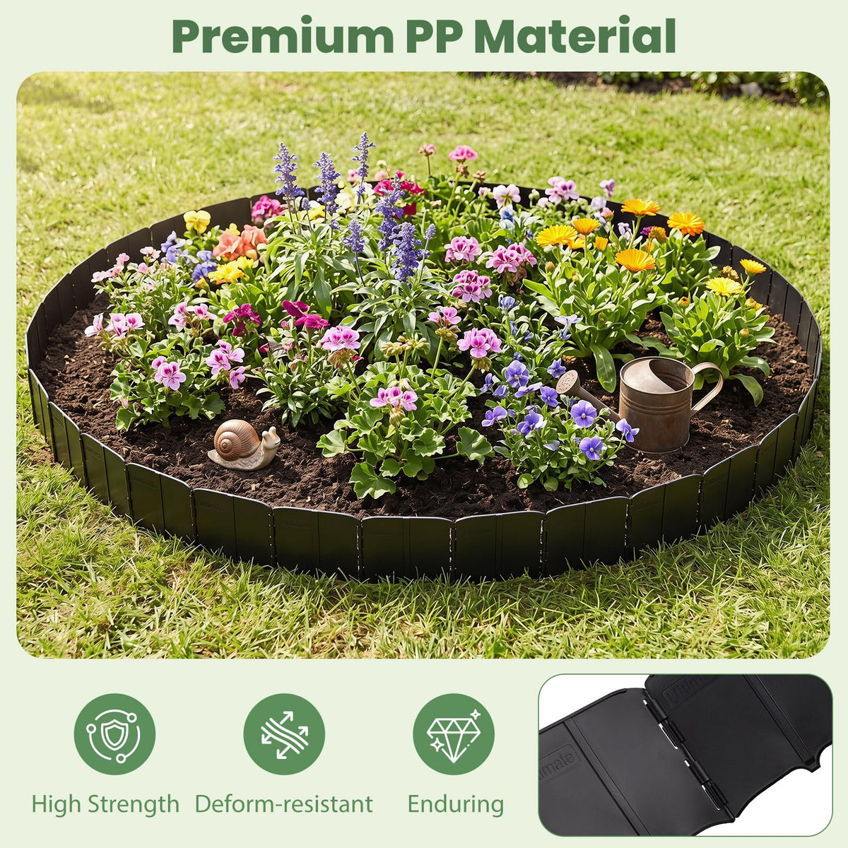 Lucktree 70 Pcs Garden Landscape Edging Border with Interlocking Panels